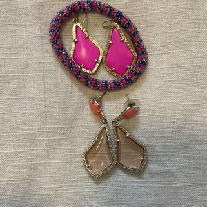 Kendra Scott earrings (two pairs) and one bracelet (not KS)